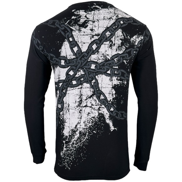 Xtreme Couture By Affliction Men's Long Sleeve T-shirt Chained Skull S-4XL - Picture 3 of 5